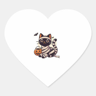 Sticker Cœur Chat Halloween maman mignonne Chat enfants