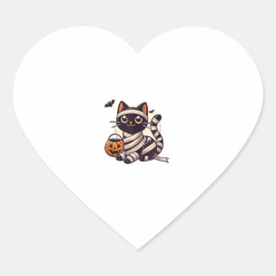 Sticker Cœur Chat Halloween maman mignonne Chat enfants