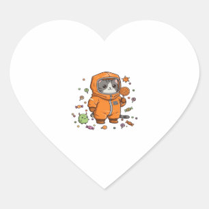 Sticker Cœur Chat Hazmat Chat Halloween Candy Monster Amusants 