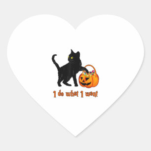 Sticker Cœur Chat Je Fais Ce Que Je Veux Halloween Bonbons Citr
