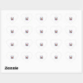 Sticker Cœur Chat mangeant des sushis (Feuille)