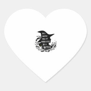 Sticker Cœur Chat noir