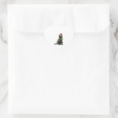 Sticker Cœur Chat Noir Avec Feu De Noël (Sac)