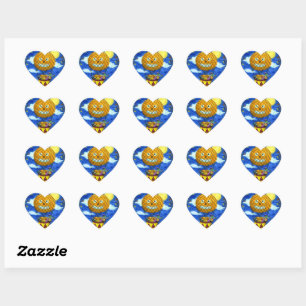 STICKER CŒUR CHAT NOIR DANS L'AIR CHAUD BALLON HUMOUR ART FOLK