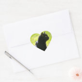 Sticker Cœur Chat noir dans le profil (Enveloppe)