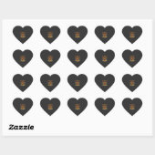 Sticker Cœur Chat noir de citrouille d'Halloween Conception de (Feuille)