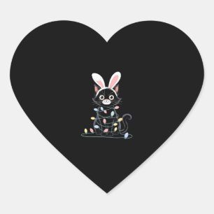 Sticker Cœur Chat noir Pajama de Pâques Drôle Décorations de Pâ