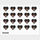 Sticker Cœur Chat Noir Présent De Mon Noël (Feuille)