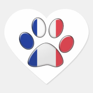 Sticker Cœur Chat patriote français