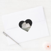 Sticker Cœur Chat Persan aux Yeux Vert Jade (Enveloppe)