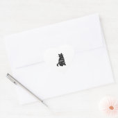 Sticker Cœur Chat Silhouette Meow (Enveloppe)
