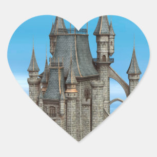 Sticker Cœur Château de conte de fées