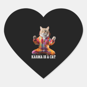 Sticker Cœur Chats, Karma est un chat, Yoga sport chat