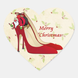 Sticker Cœur Chaussures Red High Heel / Père Noël Elf