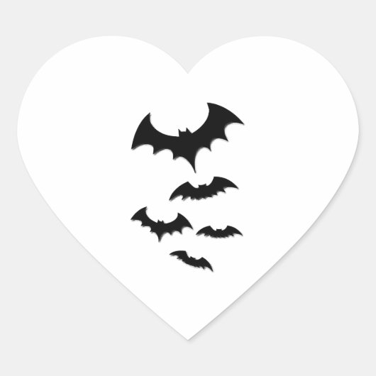 Sticker Cœur chauve-souris halloween (Devant)