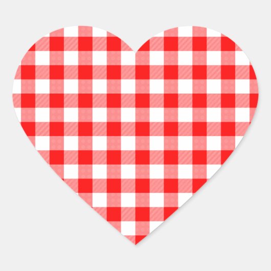 Sticker Cœur Checks Red and White Gingham (Devant)
