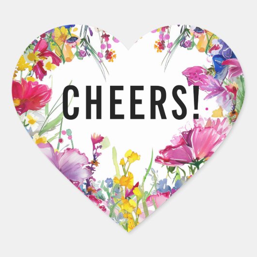 Sticker Cœur ❤️ CHEERS ! 🌻 collection de fleurs de champs 🌹 (Devant)