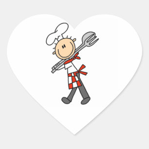 Sticker Cœur Chef avec pince à salade