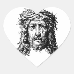 Sticker Cœur Chef de Jésus-Christ