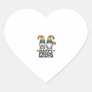 Sticker Cœur Chemise arc-en-ciel vintage Gnome Mois de la fiert