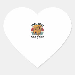 Sticker Cœur Chemise Chow Chow Petits Pattes Grand Monde Vintag