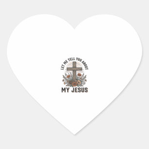 Sticker Cœur Chemise chrétienne vintage My Jesus Floral Cross (