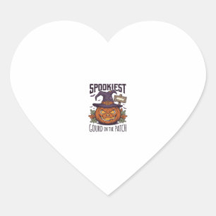Sticker Cœur Chemise Citrouille Effrayante Gravure Vintage Hall
