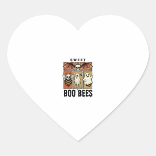 Sticker Cœur Chemise d'abeille fantôme de gravure vintage de je