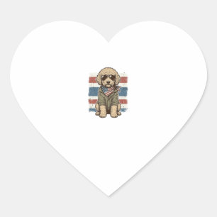 Sticker Cœur Chemise de conception de gravure vintage de chien