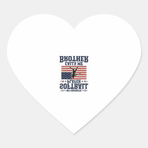 Sticker Cœur Chemise de frère de softball patriotique vintage g