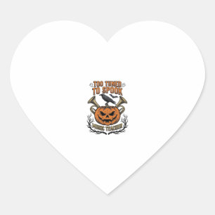 Sticker Cœur Chemise de gravure de citrouille Halloween profess