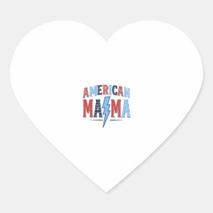 Sticker Cœur Chemise de gravure vintage patriotique American Ma