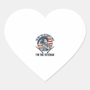 Sticker Cœur Chemise de gravure vintage patriotique de vétéran