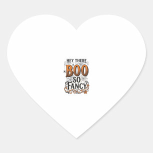Sticker Cœur Chemise de Halloween Boo Gravure Vintage Mignonne