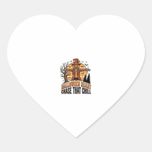 Sticker Cœur Chemise de Halloween pour épouvantail Gravure vint