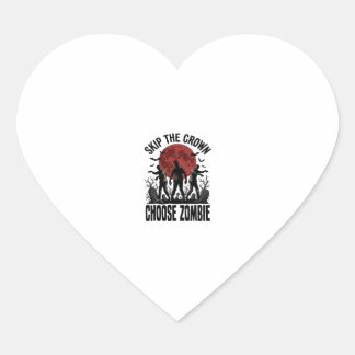Sticker Cœur Chemise de princesse zombie Graphique d'horreur vi