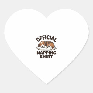 Sticker Cœur Chemise de repos officielle Chien endormi Design v