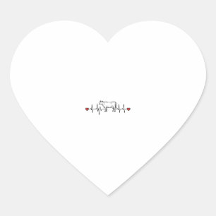 Sticker Cœur Chemise de style gravure battement de coeur de vac