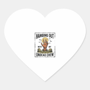 Sticker Cœur Chemise drôle de zombie pour les fans d'horreur Vi