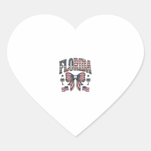 Sticker Cœur Chemise du 4 juillet avec nœud vintage de Floride
