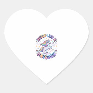 Sticker Cœur Chemise graphique Licorne Brille Comme une Licorne