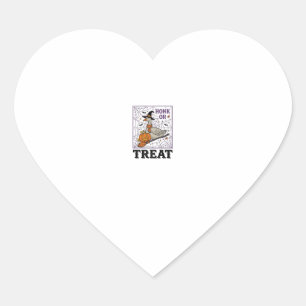 Sticker Cœur Chemise Halloween Oie Sorcière Honk Or Treat Vinta