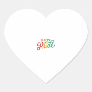 Sticker Cœur Chemise Happy Pride Vintage Rainbow Typography_1