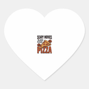 Sticker Cœur Chemise Horror Pizza pour les fans de soirées ciné