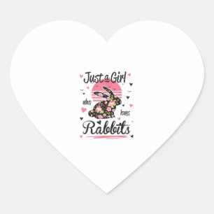 Sticker Cœur Chemise lapin. Juste une fille qui aime les lapins