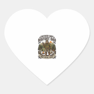 Sticker Cœur Chemise Papa Bigfoot Fête des Pères Bois Papa Rétr