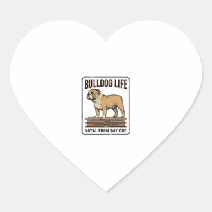 Sticker Cœur Chemise pour amateur de Bouledogue Art de chien gr