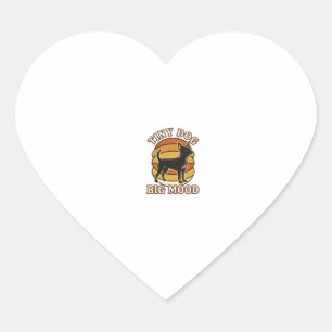 Sticker Cœur Chemise pour amateur de Chihuahua Gravure rétro Hu