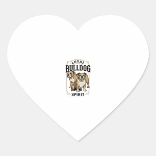 Sticker Cœur Chemise Vintage Bulldog Twin Bulldogs Gravure Tee_
