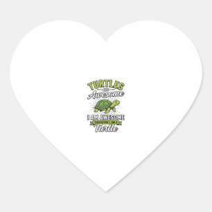 Sticker Cœur Chemises drôles de tortues vintage sont géniales_1